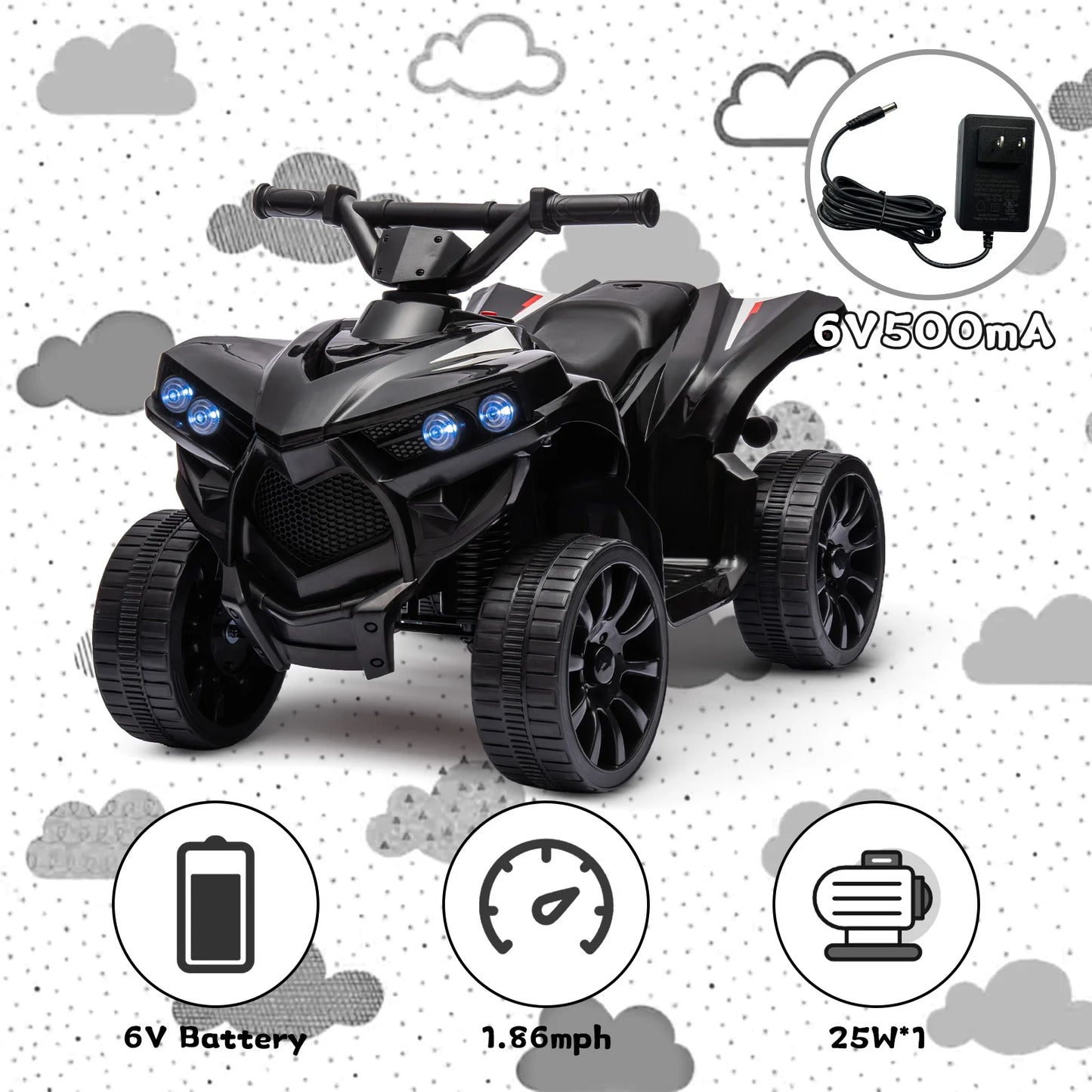 Kids 6V ATV, Ride on Quad Car