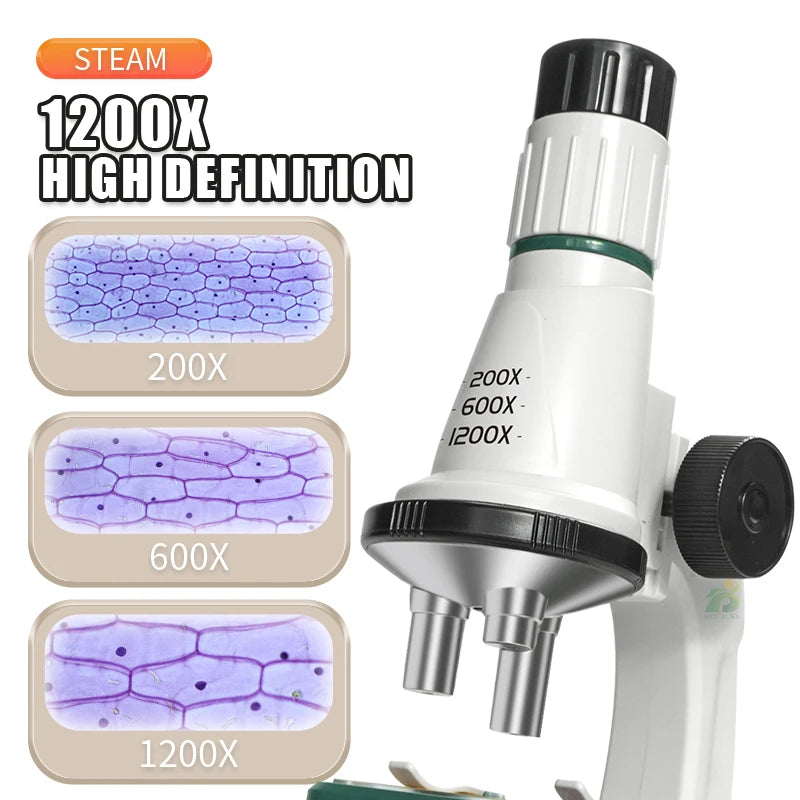 Science Biological 200x 600x 1200x Pocket Microscope