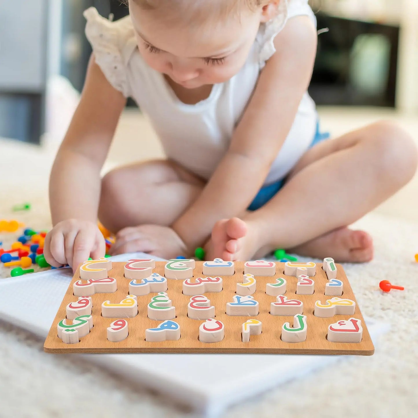 1 Set Wooden Montessori Toys Arabic Alphabet