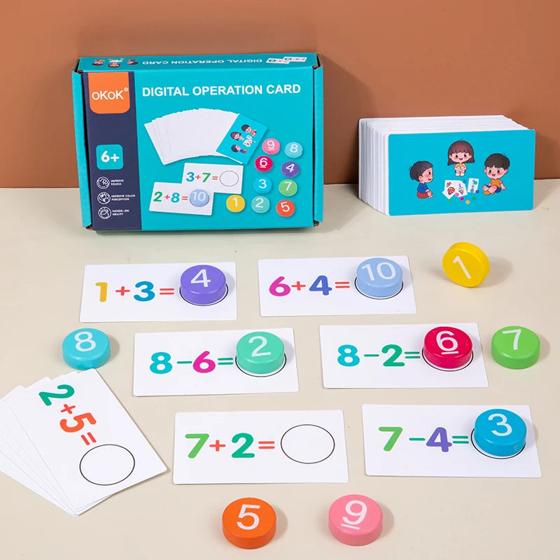 Montessori Math Toys Arithmetic Card Matching