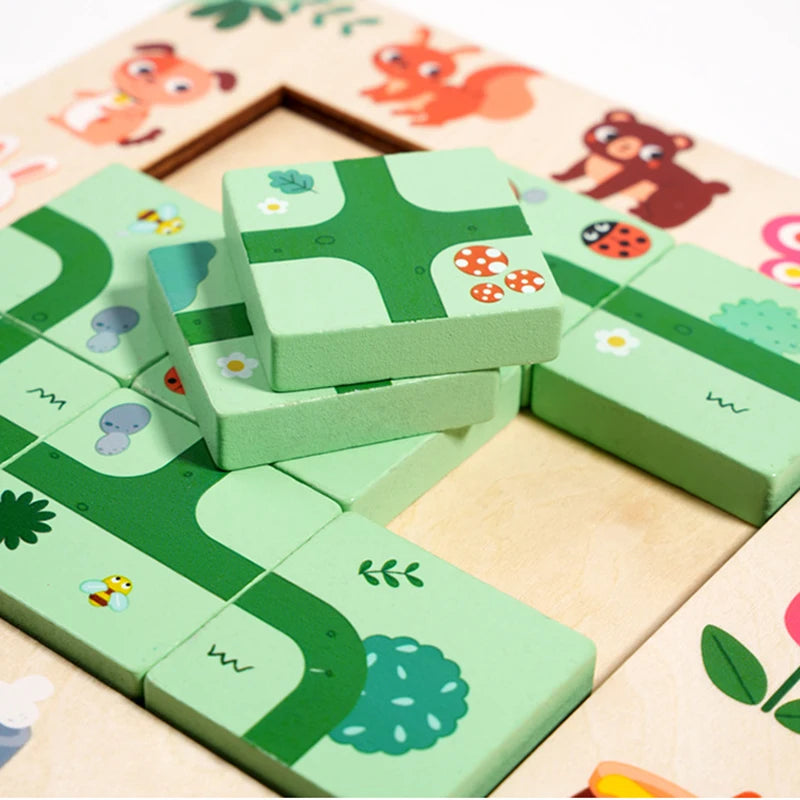 Montessori Wooden Maze Puzzle Cognitive Development