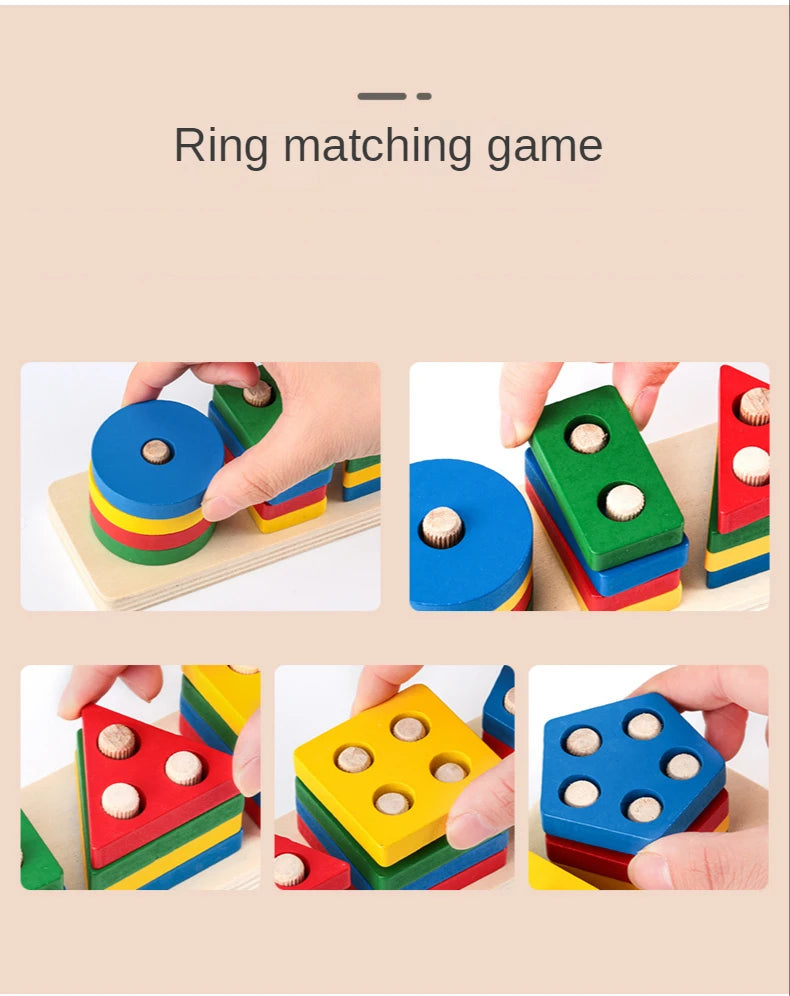 Wooden Geometric Shape Sets