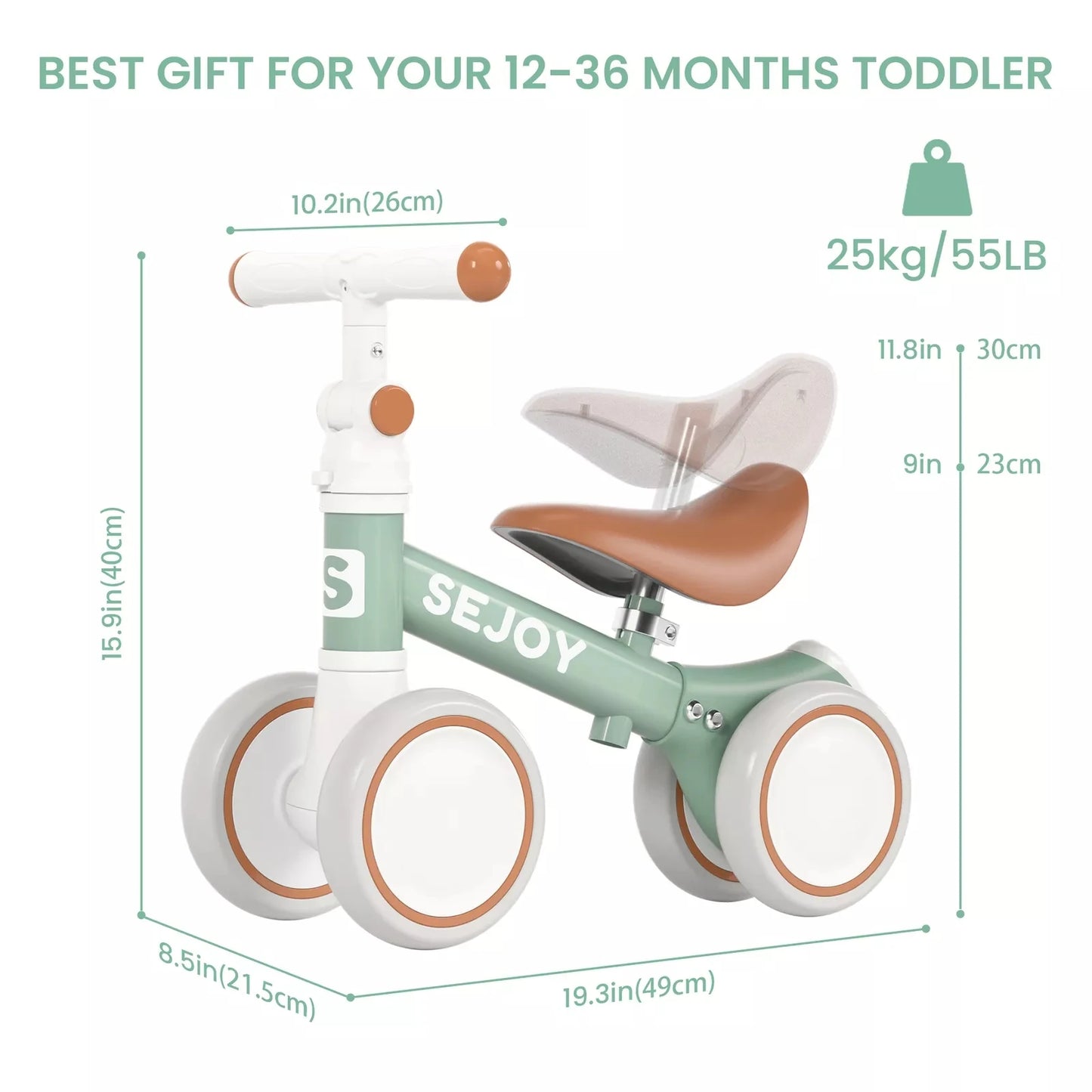 Balance Bike 4 Wheels Toddler Walker Bicycle