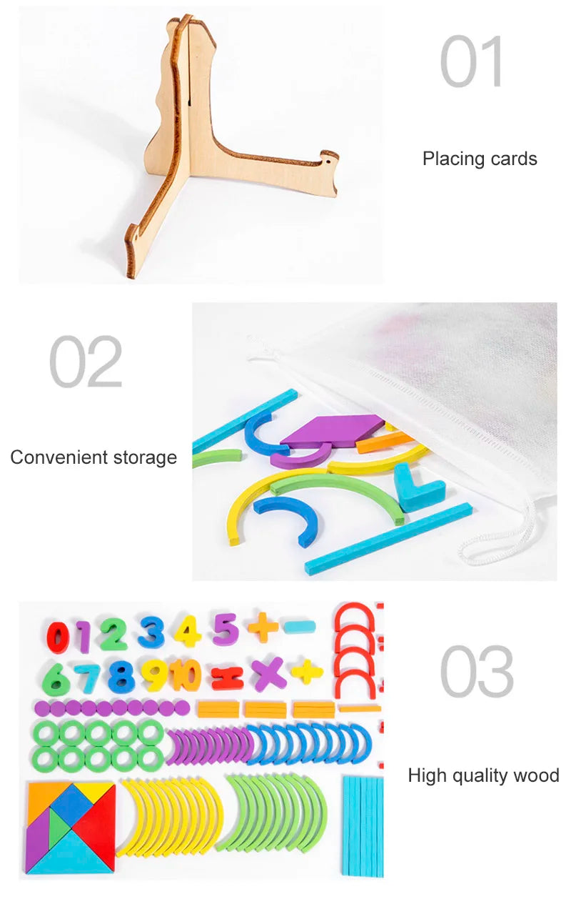 Wooden Creative Sticks And Rings Puzzle
