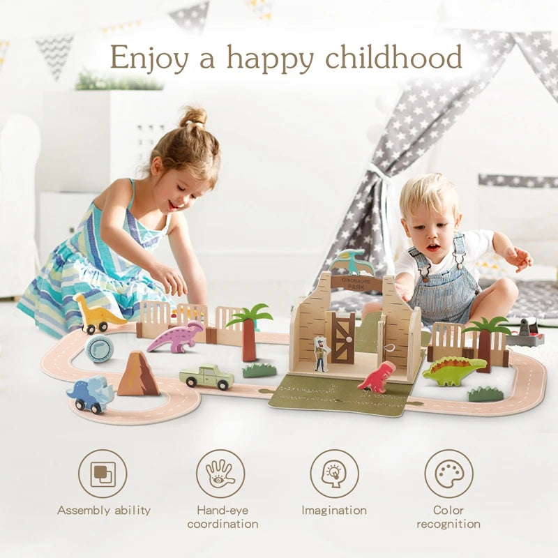 Montessori Dinosaur Scene Building Toy