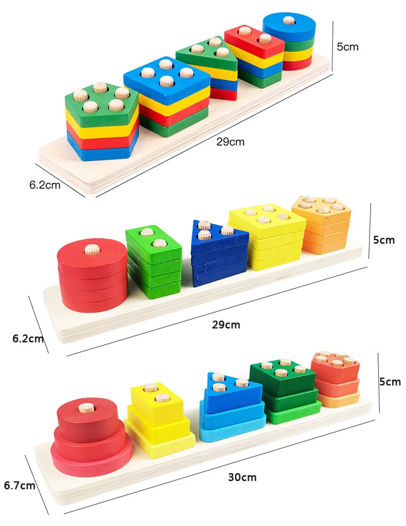 Wooden Geometric Shape Sets