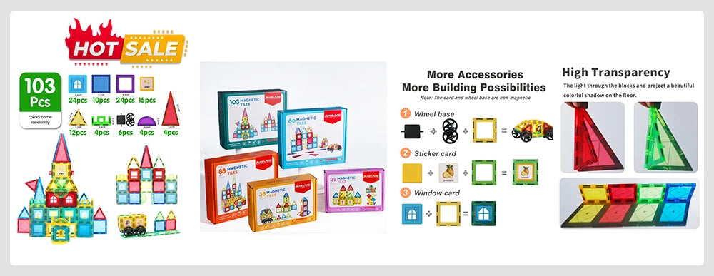 Montessori Educational Toys Magnetic Building Blocks