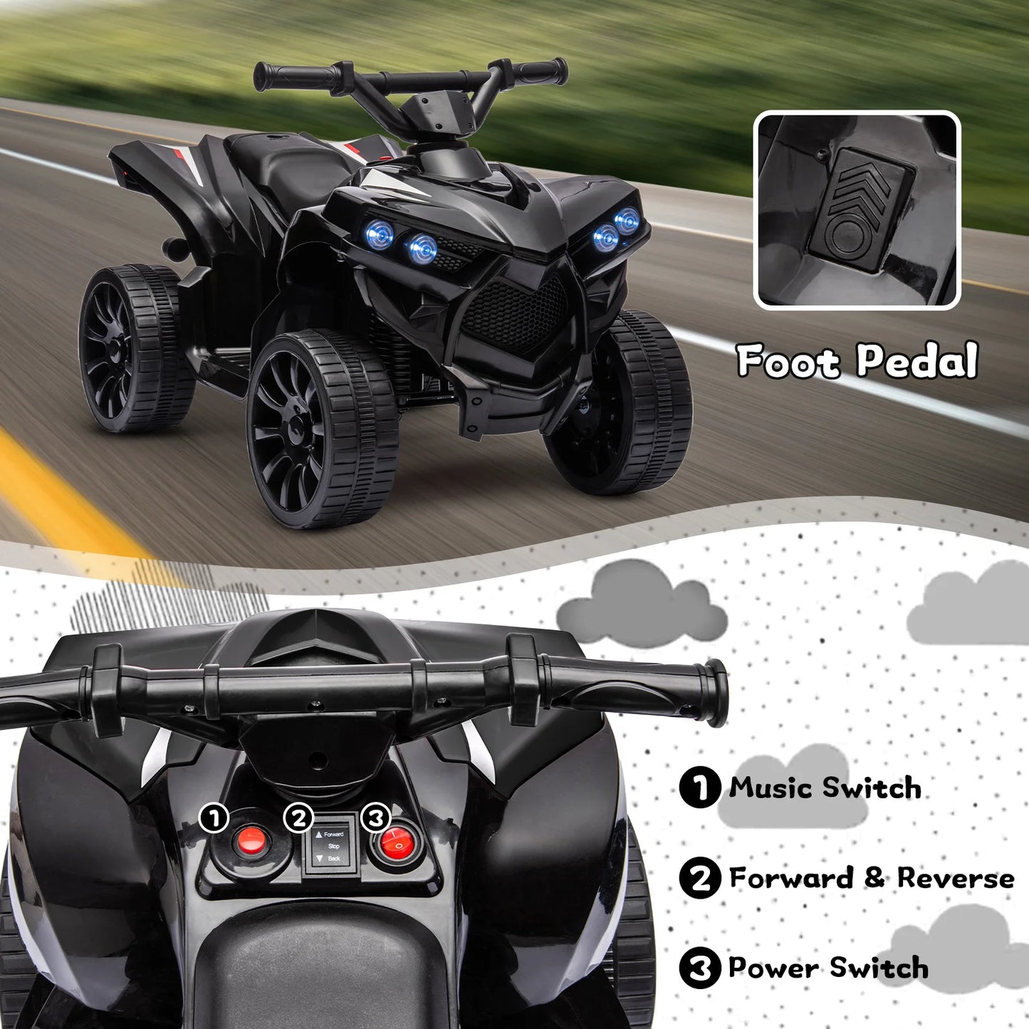 Kids 6V ATV, Ride on Quad Car