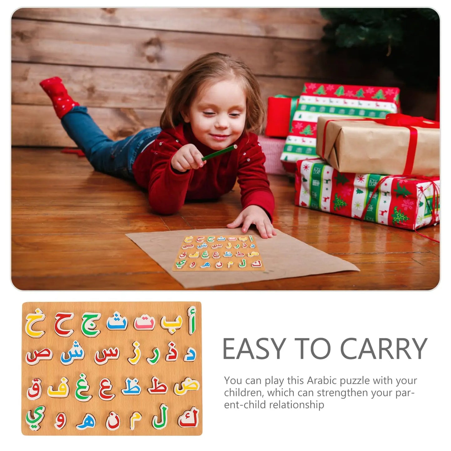 1 Set Wooden Montessori Toys Arabic Alphabet