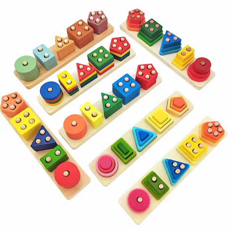 Wooden Geometric Shape Sets