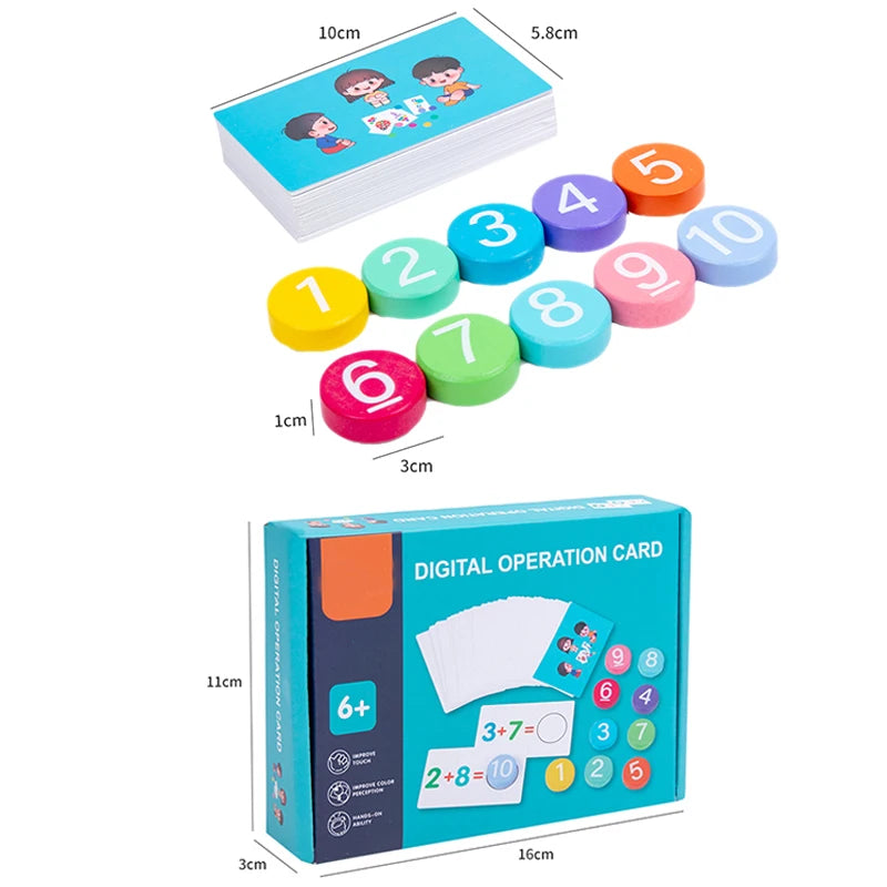 Montessori Math Toys Arithmetic Card Matching
