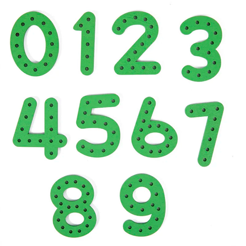 Wooden Number Letter Rope Game