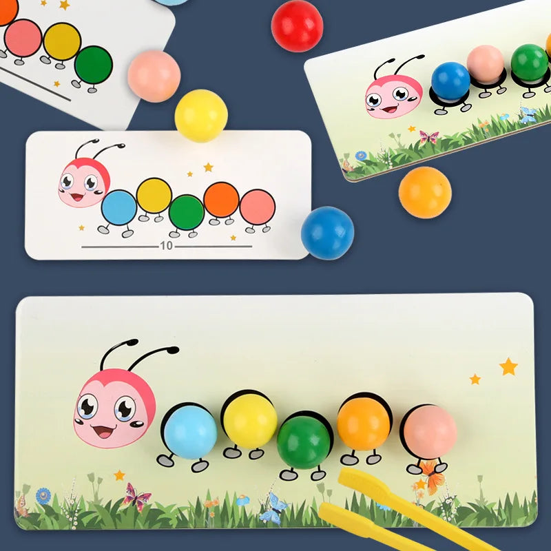 Wooden Clip Beads Games Montessori Toys