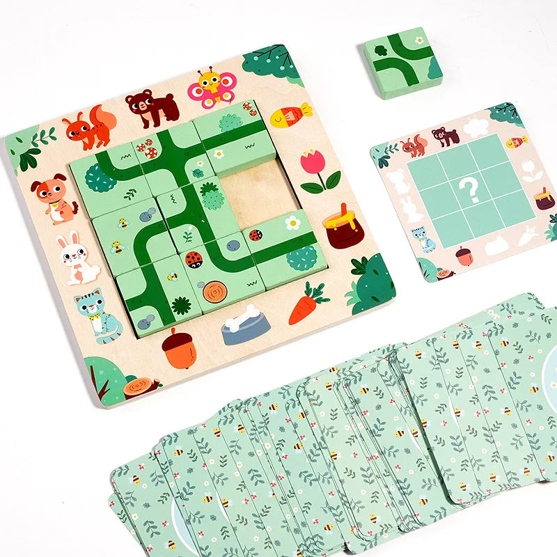 Montessori Wooden Maze Puzzle Cognitive Development