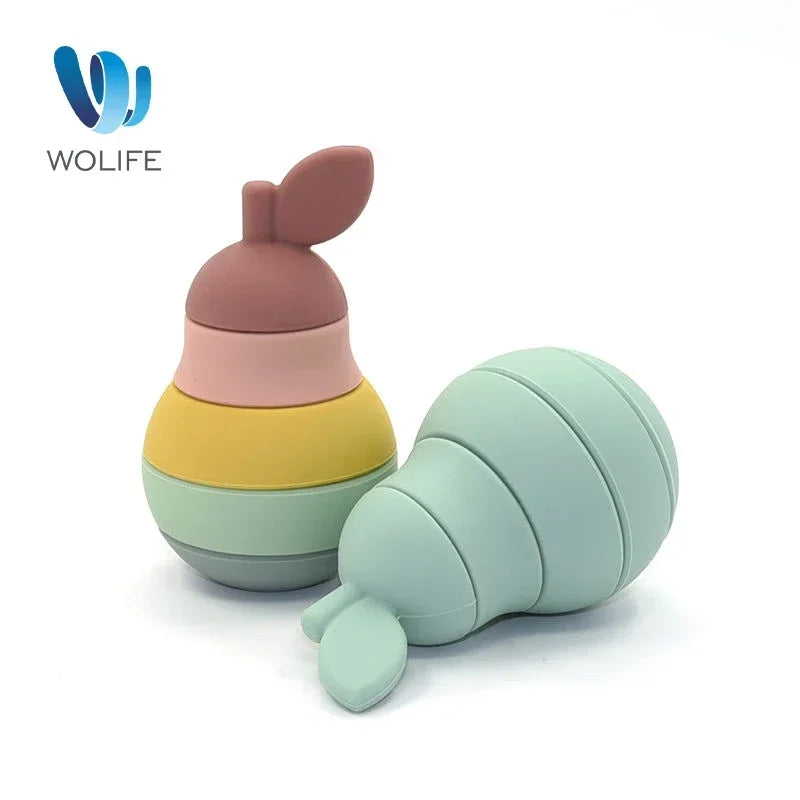 Stacking Fruit Shape Silicone Educational Toy