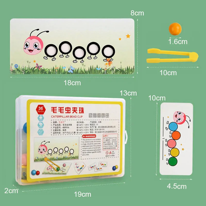 Wooden Clip Beads Games Montessori Toys
