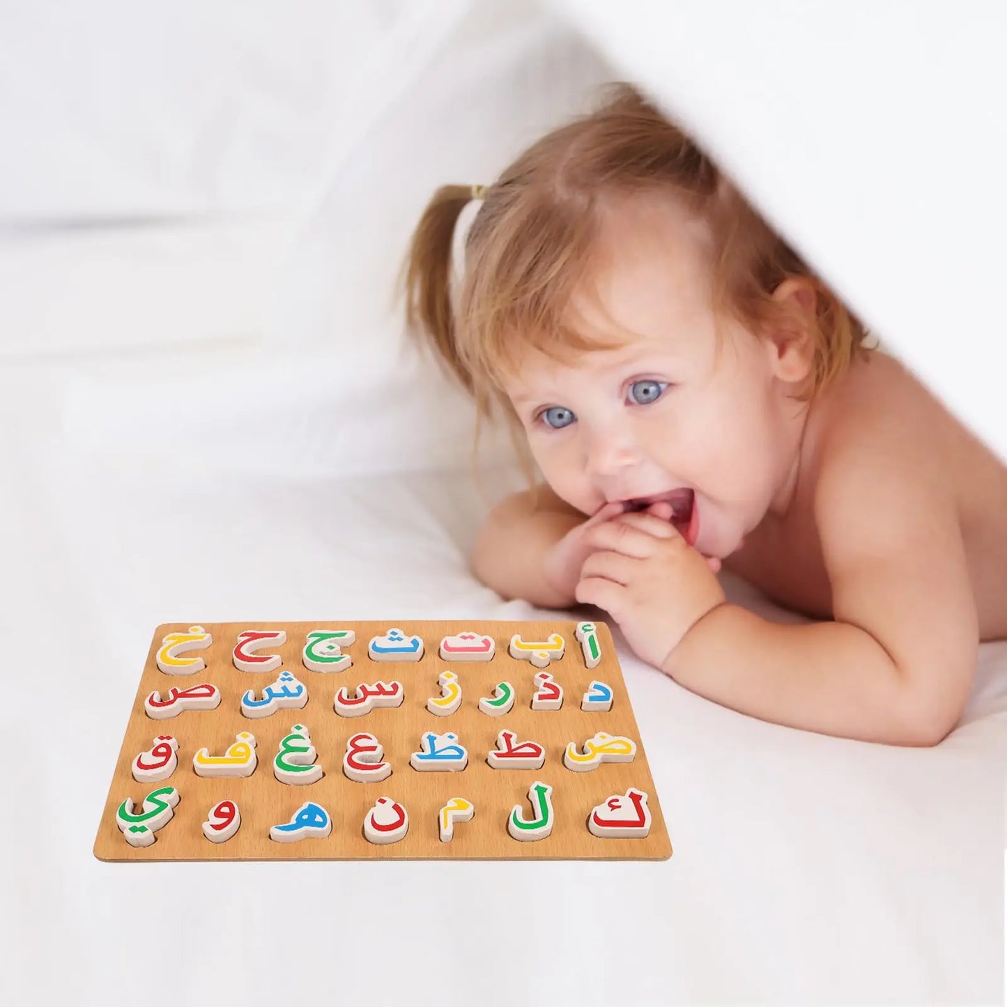 1 Set Wooden Montessori Toys Arabic Alphabet