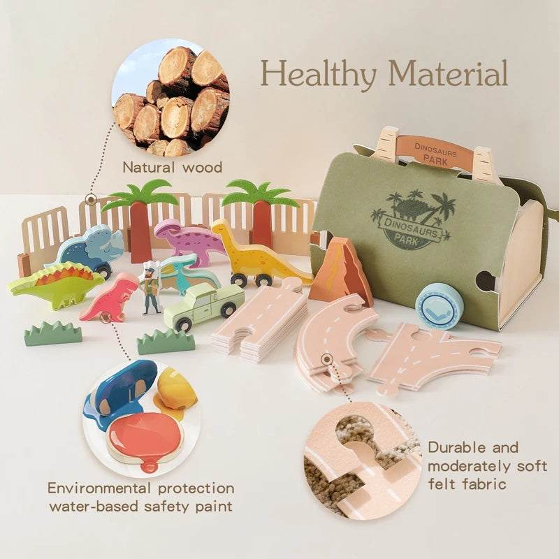 Montessori Dinosaur Scene Building Toy
