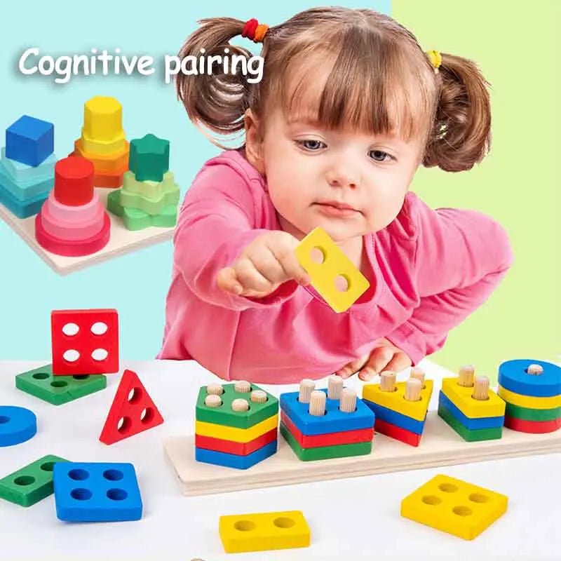 Wooden Geometric Shape Sets