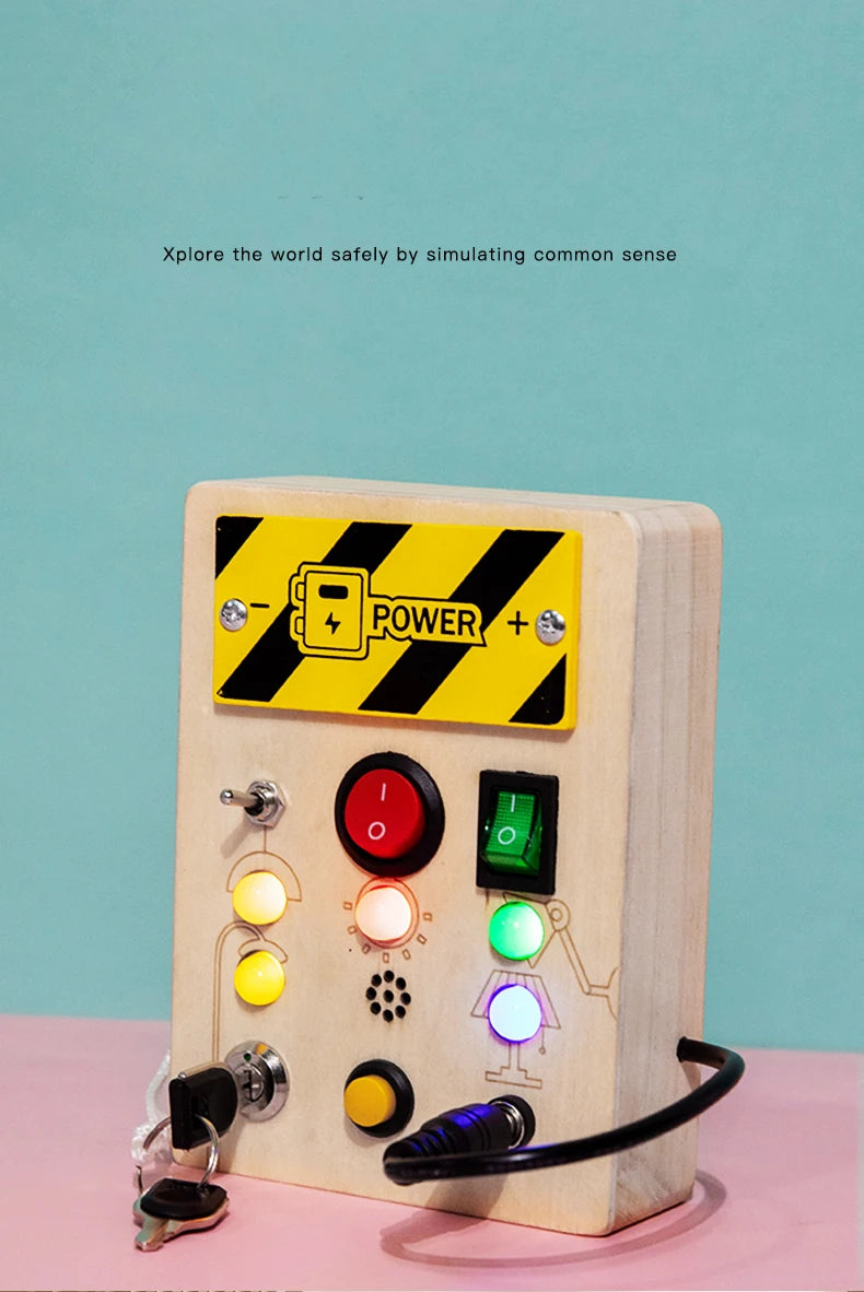 Montessori Wooden Board with LED Light Sensory Educational Activities T