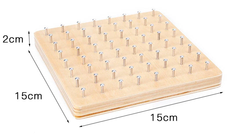 Math Wooden Toys Set Geometric Shape Rubber band