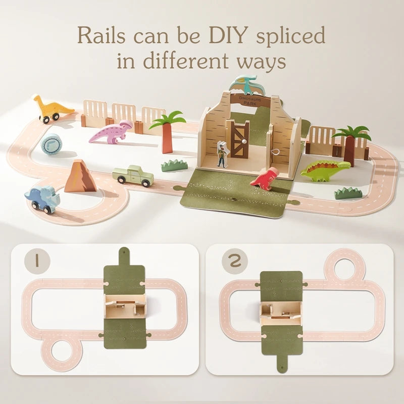 Montessori Dinosaur Scene Building Toy