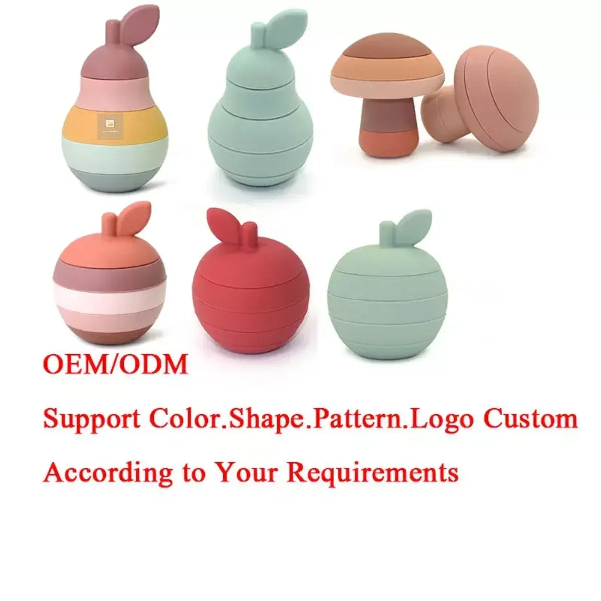 Stacking Fruit Shape Silicone Educational Toy