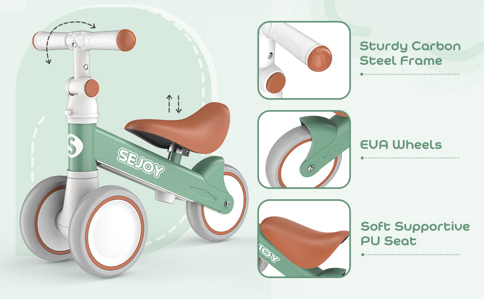 Balance Bike 4 Wheels Toddler Walker Bicycle