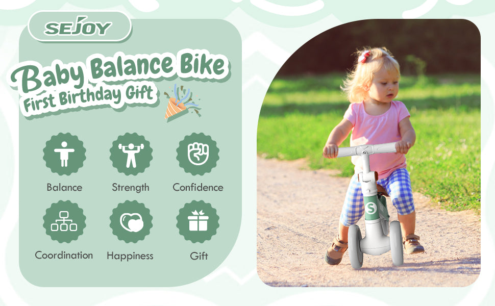 Balance Bike 4 Wheels Toddler Walker Bicycle