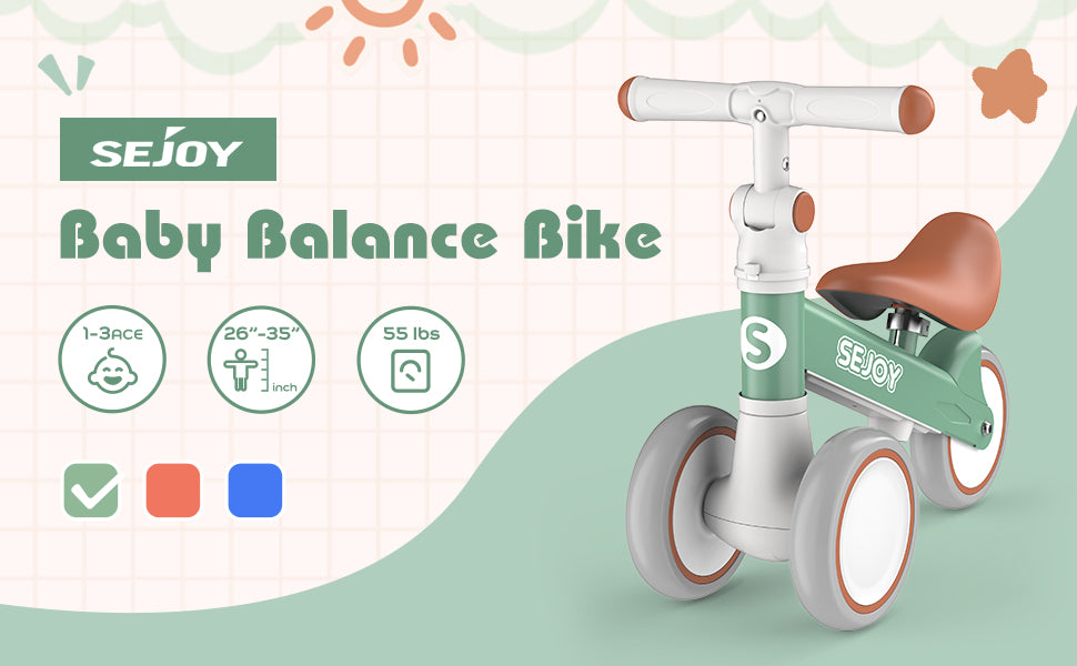 Balance Bike 4 Wheels Toddler Walker Bicycle