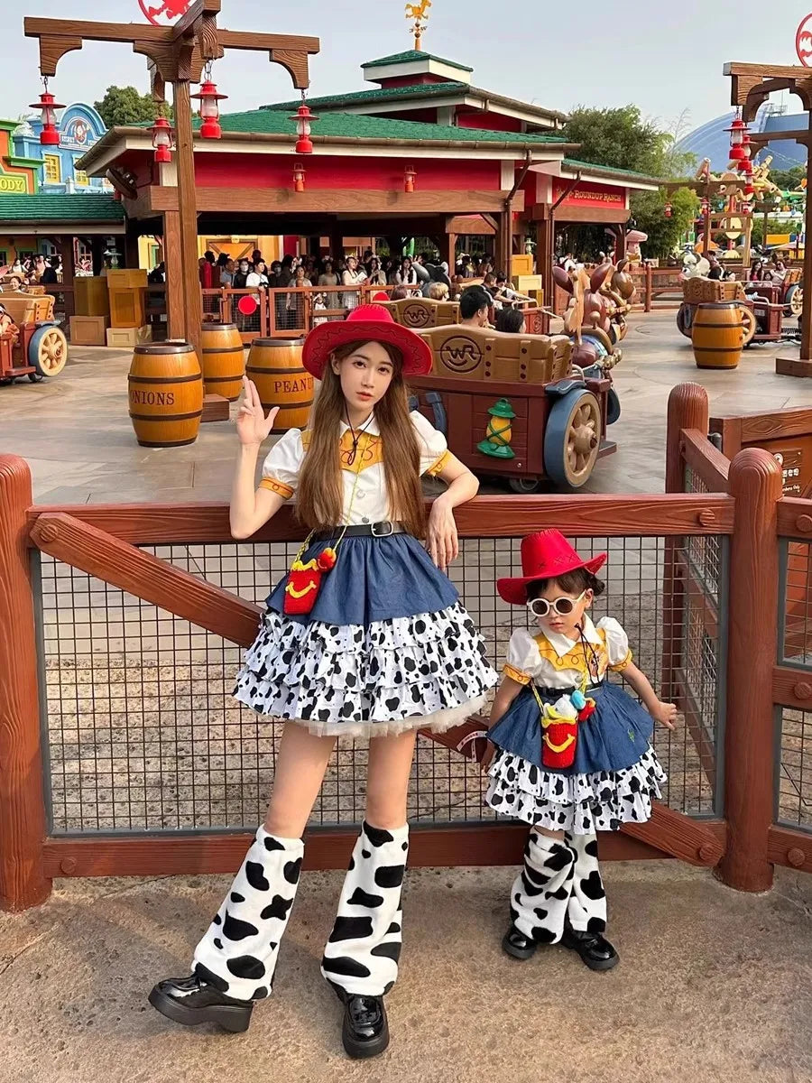 New Disney Girl Cuisi Skirt Children'S Lolita Princess Skirt Toy Story Woody Cowboy Cosplay  Costume Birthday Halloween Gift