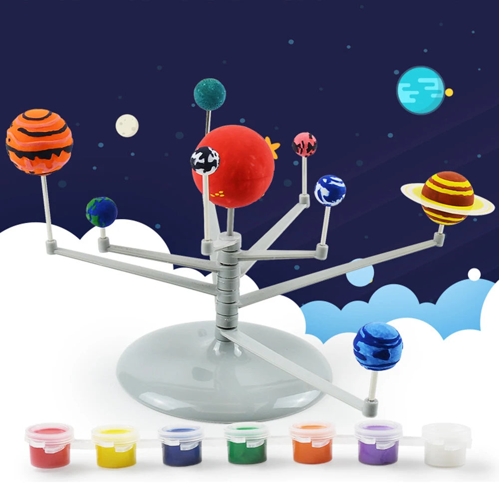 Solar System Model DIY Toys  Educational Child Science Technology Learning Solar System Planet Teaching Assembly Coloring Gift