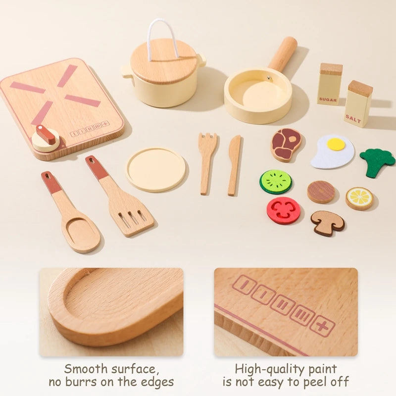 Kid Wooden Ice Cream Shop Pretend Play Set Educational Montessori Toy  Children Simulation Sales Ice Cream Toy Kid Birthday Gift