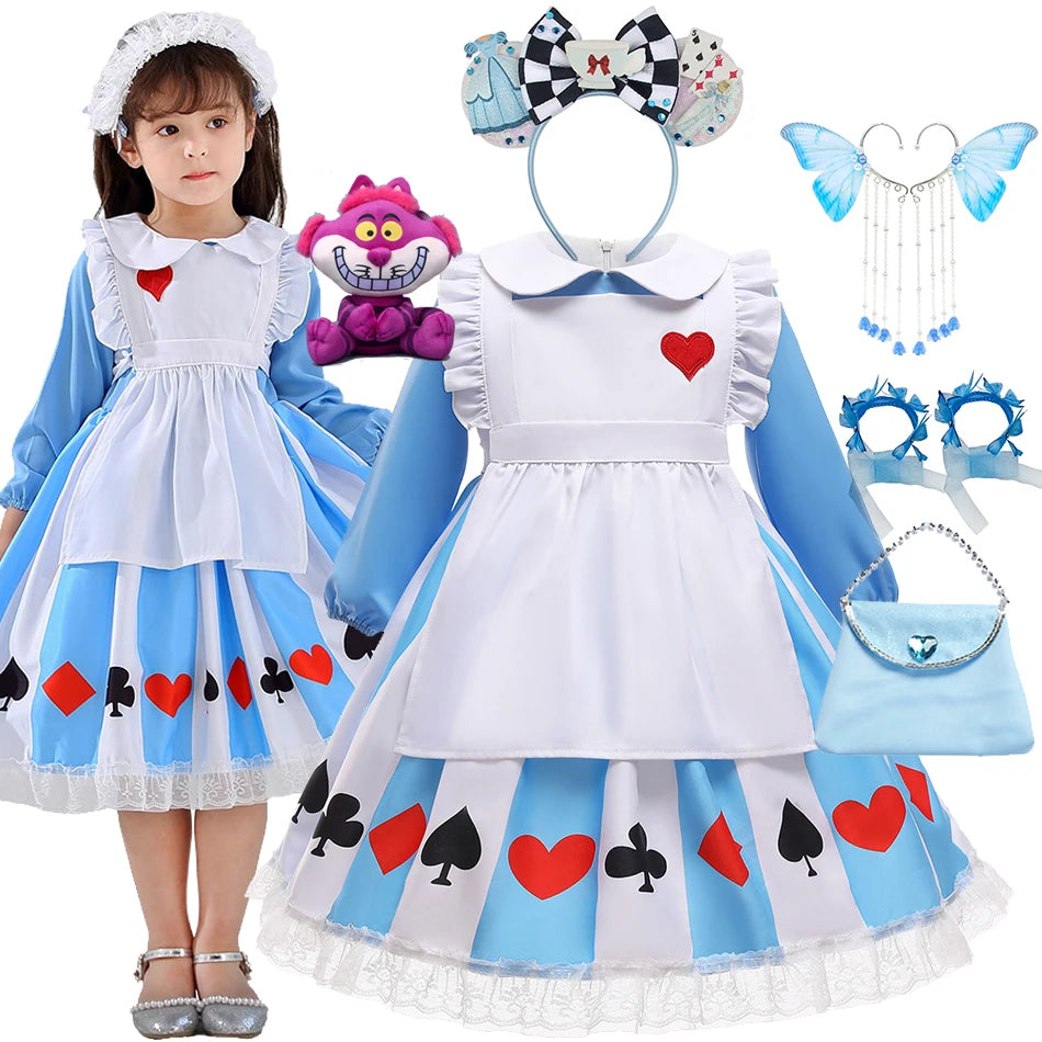 Alice In Wonderland Cosplay Maid Dress Lolita Fantasy Role Playing Party Costume Halloween Carnival Birthday Surprise Gift