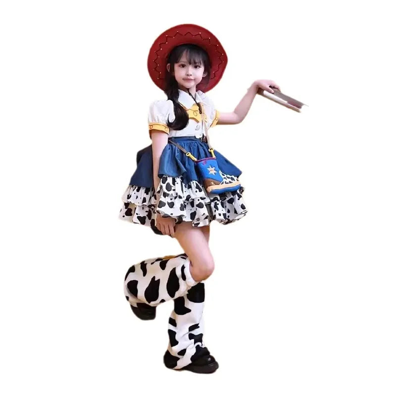 New Disney Girl Cuisi Skirt Children'S Lolita Princess Skirt Toy Story Woody Cowboy Cosplay  Costume Birthday Halloween Gift