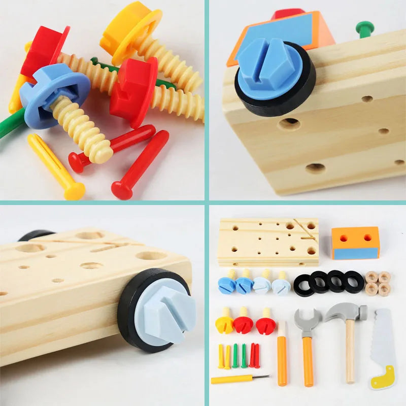 Children 3D Busy Board Wooden Toys Montessori Game Simulation Pretend Play Screw Tools Fine Movement Training Educational Toys