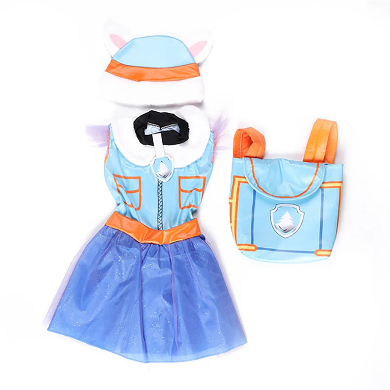 Christmas Carnival Party Cosplay Patrol Dog Uniform Girl Anime Costume Short-sleeved Dress Everest Three-piece Set Gifts