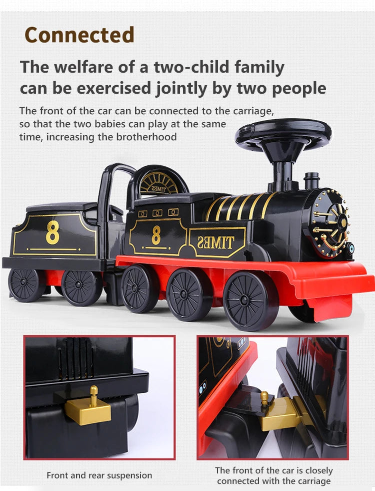 Ride On Train Track Toy Train Electric Car Child Baby Walker Stroller Toy Baby Ride 1 Year Electric Car Toys for Toddler