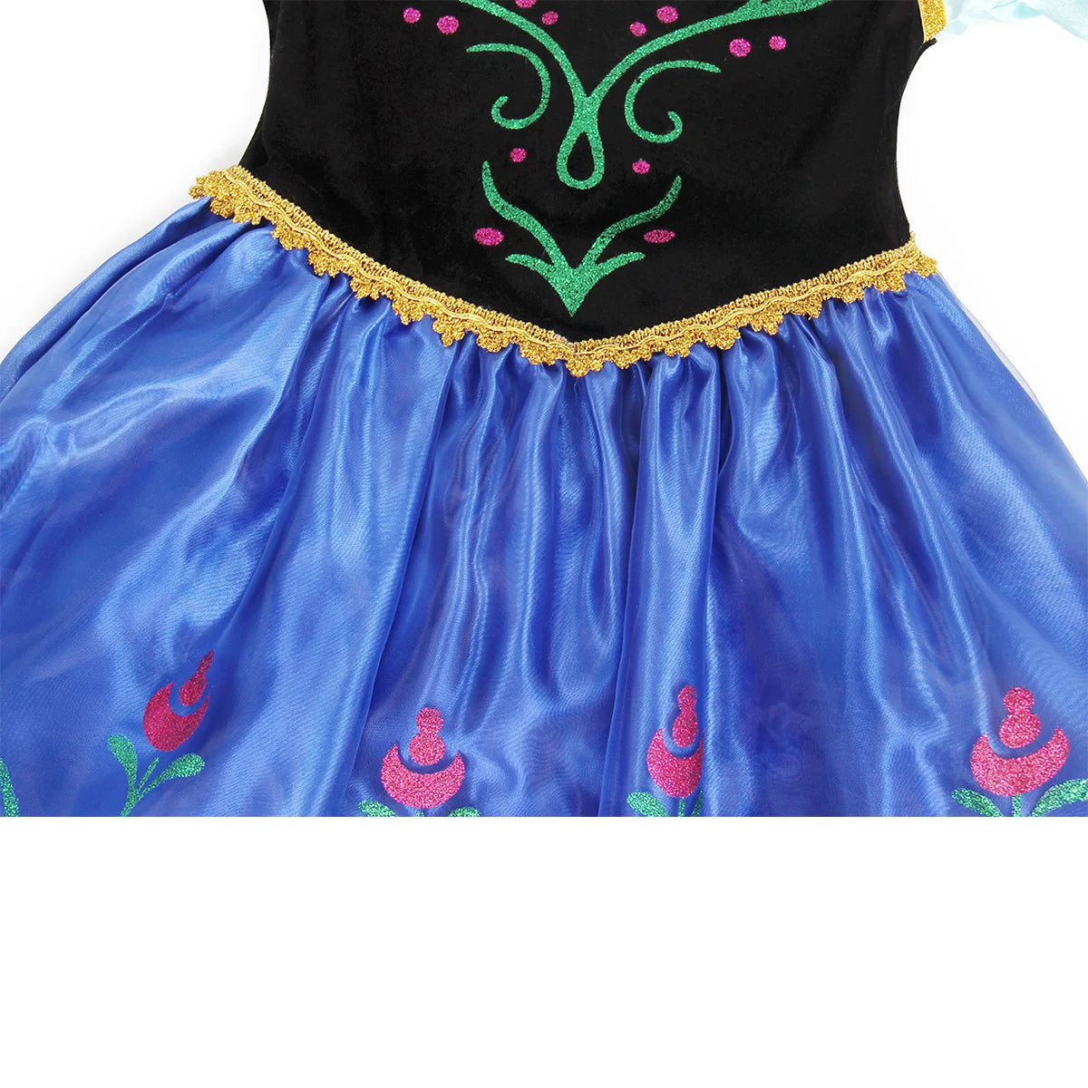 Disney Anna Dress with Cape for Kids Girl Carnival Princess Disguise Frozen Party Clothing Girls Hallloween Anna Gown Prom Dress