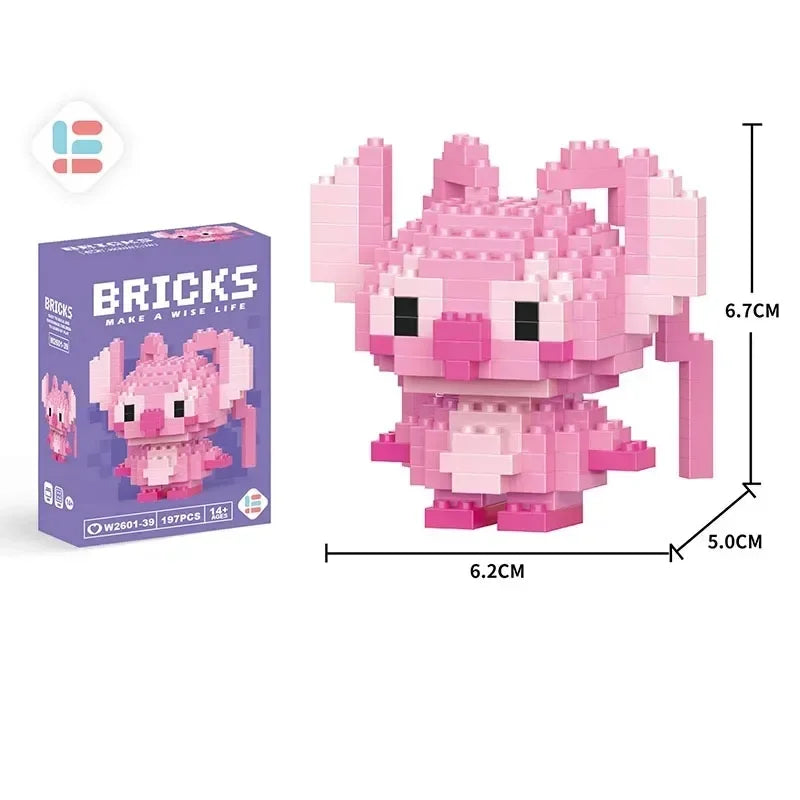 Stitch Sanrio Coke Mickey Mouse cartoon dolls and LEGO micro-particle building block toys compatible with Children's gifts