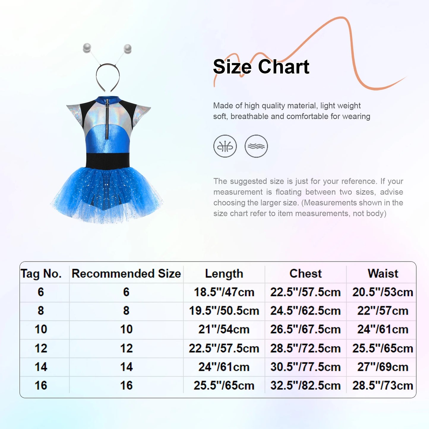 Kids Girls Alien Robot Astronaut Cosplay Costume Short Sleeve Shiny Metallic Spangles Tutu Dress Bodysuit with Alien Hair Hoop