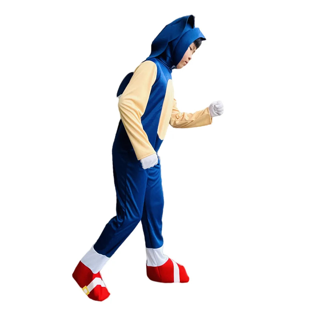 Anime Game Sonic Cosplay Costume Children's Hedgehog Zentai  Halloween Party Performance Costume Bodysuit