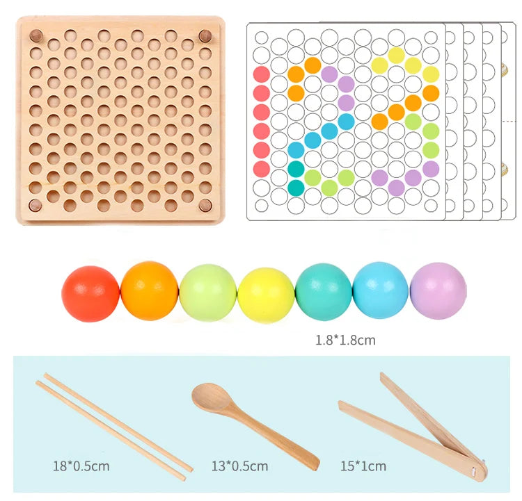 Wooden Beads Game Montessori Educational Early Learn Children Clip Ball Puzzle Preschool Toddler Toys Kids For Children Gifts