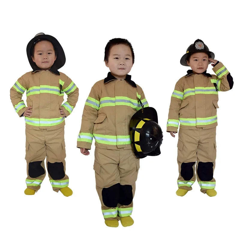 Little Firefighter Fire Drill Play Clothes 2024 Children's Fire Uniforms Children's Stage Performance Costumes Cosplay