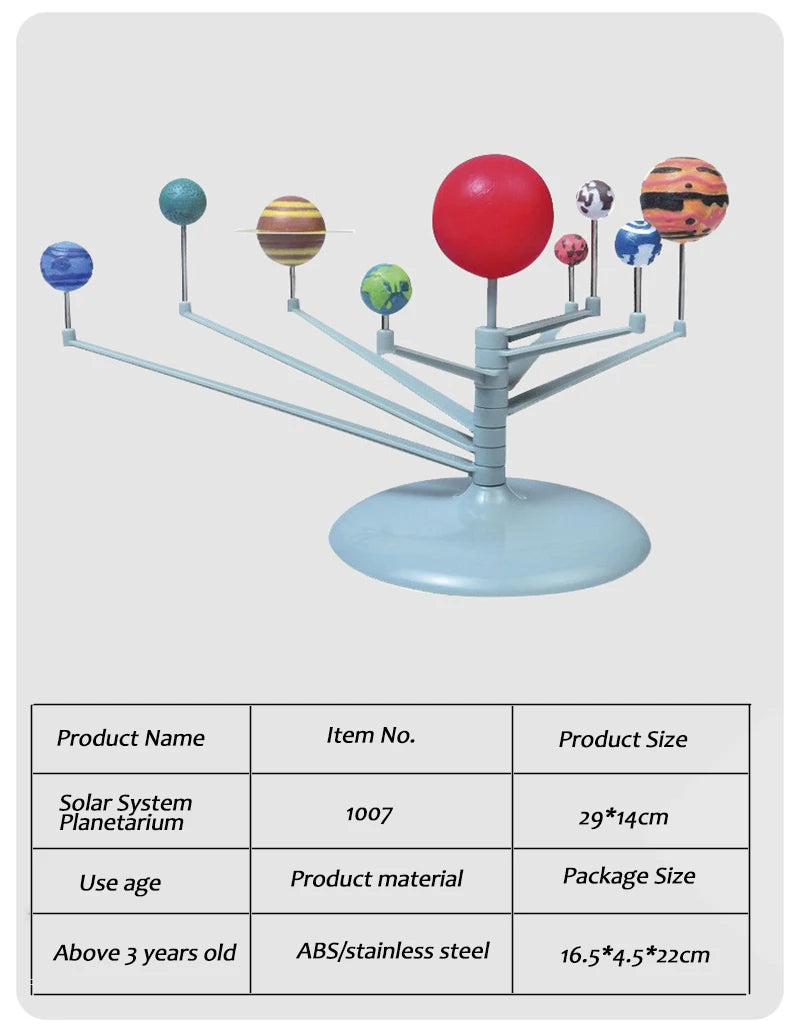 Solar System Model DIY Toys  Educational Child Science Technology Learning Solar System Planet Teaching Assembly Coloring Gift