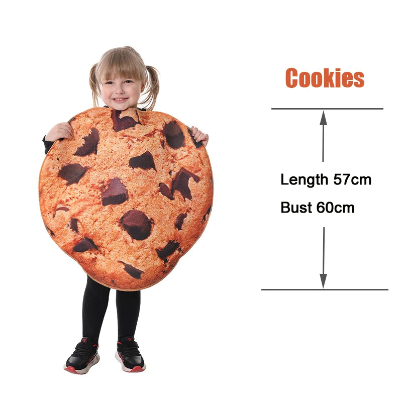 Cool Children's Costumes Kids Food Funny Costume For Purim Carnival Boys Hot Dog Cosplay Pizza Milk And Cookies Costume