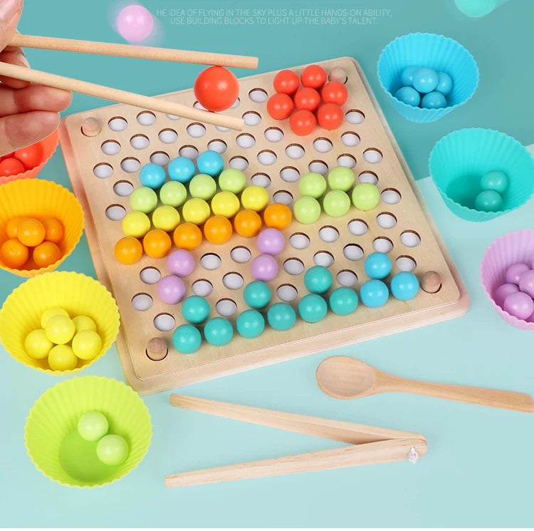 Wooden Beads Game Montessori Educational Early Learn Children Clip Ball Puzzle Preschool Toddler Toys Kids For Children Gifts