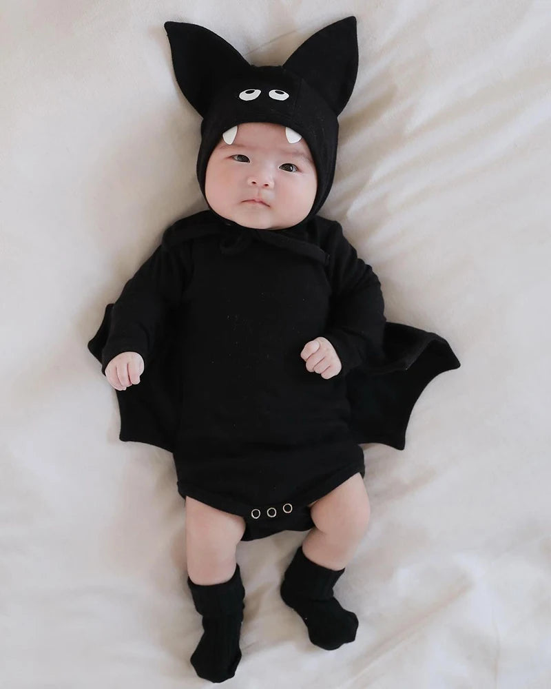 Autumn Kid Little Devil Pajama Set Elastic Tops+Pants+Hats.Unisex Children's Sleepwear Suit Toddler Boy Girl Halloween Clothes