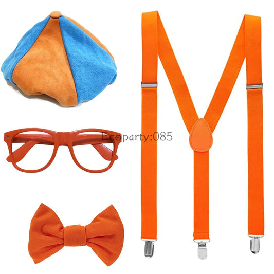 Child Train Engineer Costume Roleplay Accessories Perfect Dress Up Play Time Iconic Orange Bow Tie Suspenders Hats 2024 New