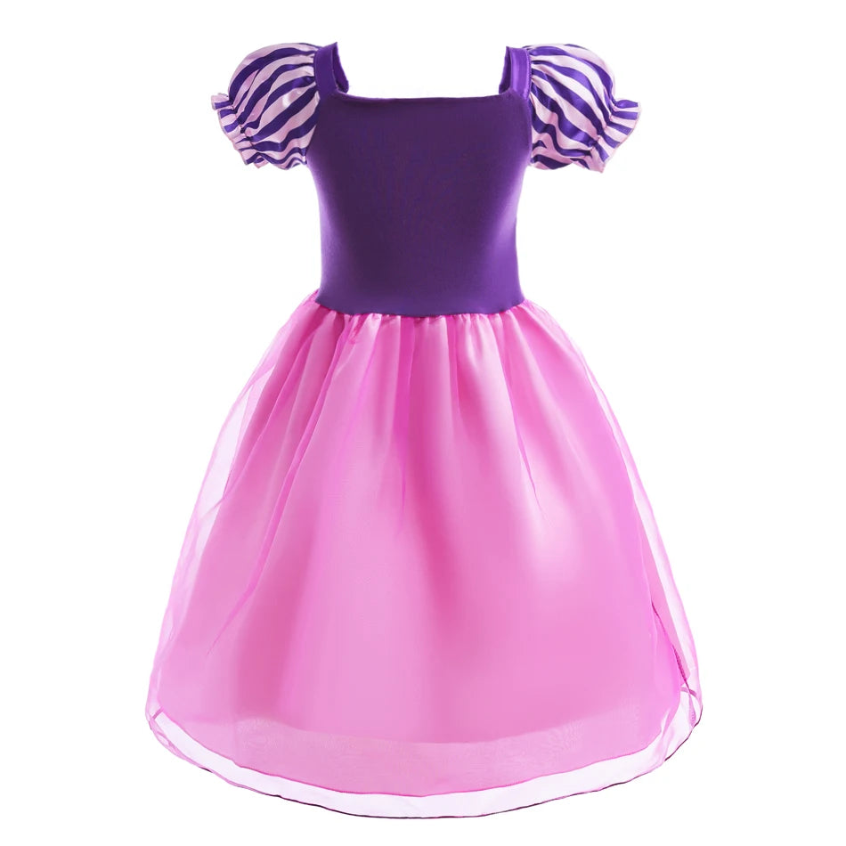 Princess Cosplay Rapunzel Dress Girl Tangled Baby Halloween Purple LED Light Costume Kid Christmas Carnival Fancy Ball Gowns